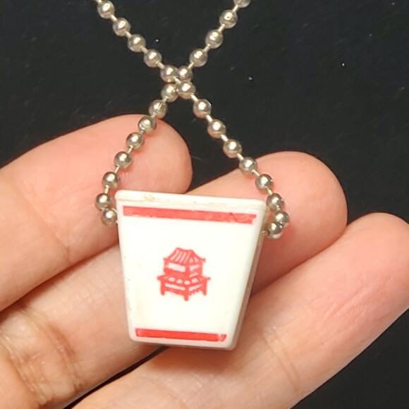Chinese Takeout Box Necklace 28" - Picture 3 of 4